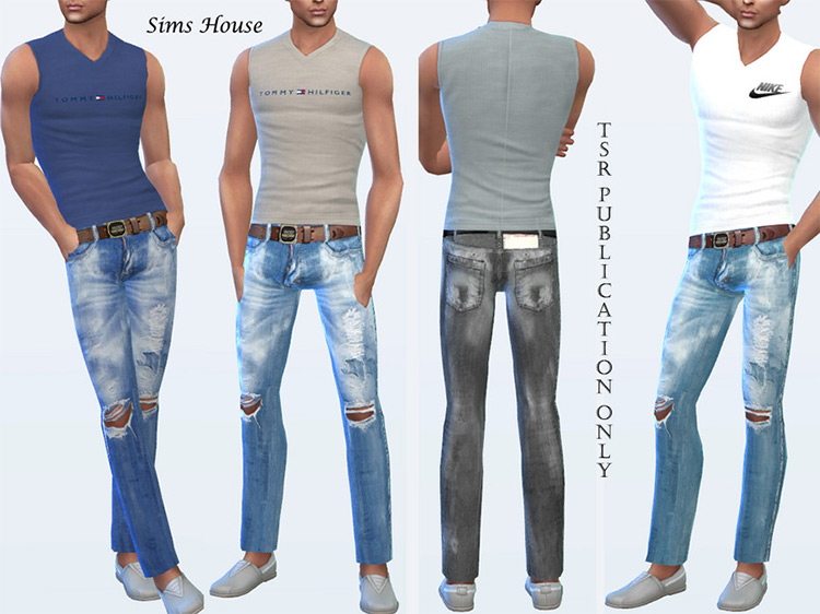 Men’s Low Waist Jeans by Sims House / TS4 CC