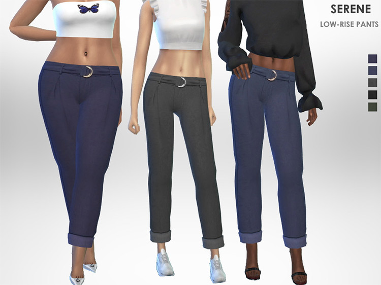 Serene Low-Rise Pants by Puresim / Sims 4 CC