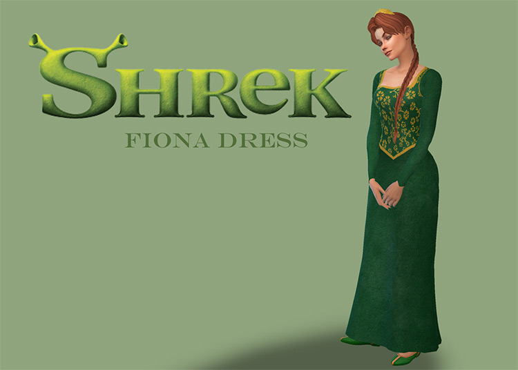 Fiona Green Dress / Sims 4 CC