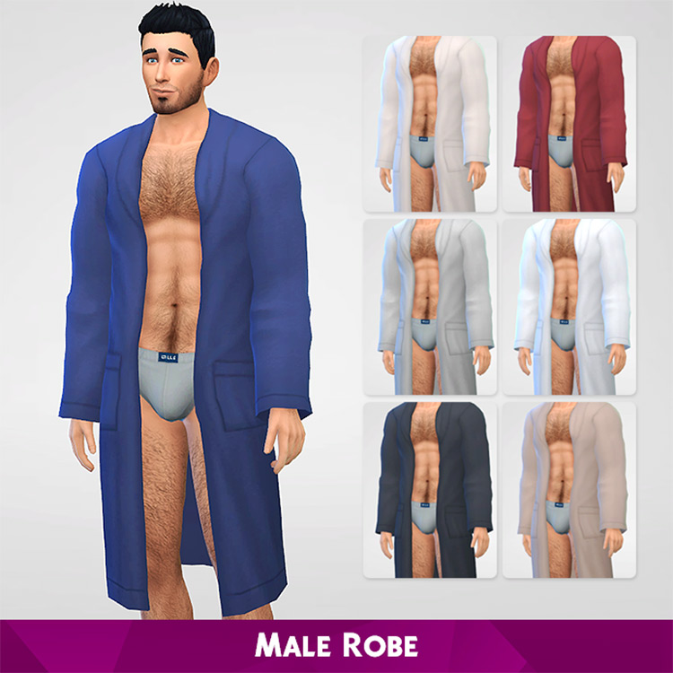 Custom Bathrobe CC for The Sims 4  Male   Female    - 64