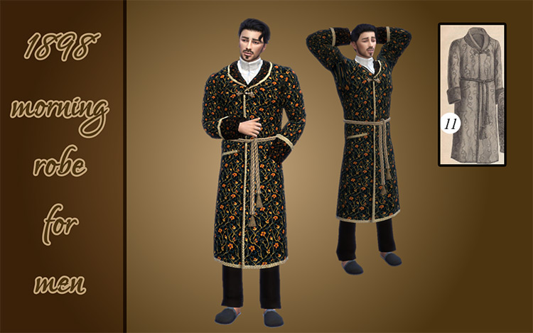 1898 Vintage Morning Robe For Men / Sims 4 CC