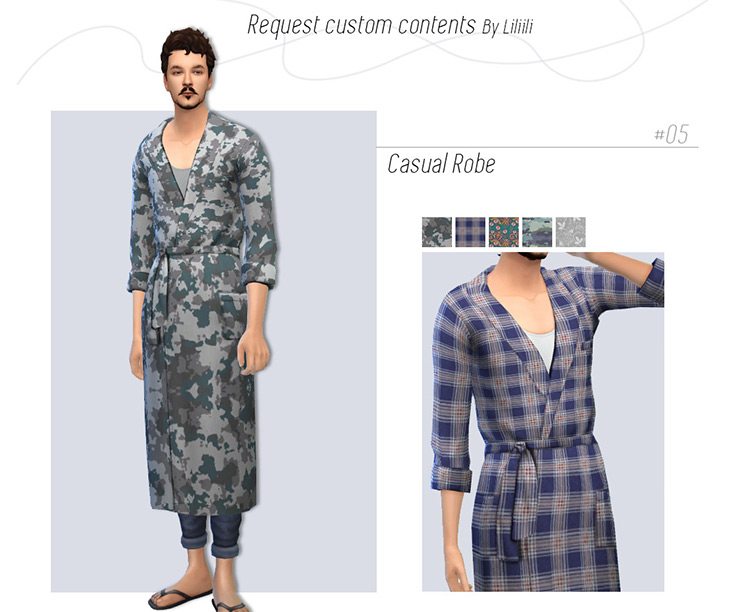Casual Robe for Men / Sims 4 CC