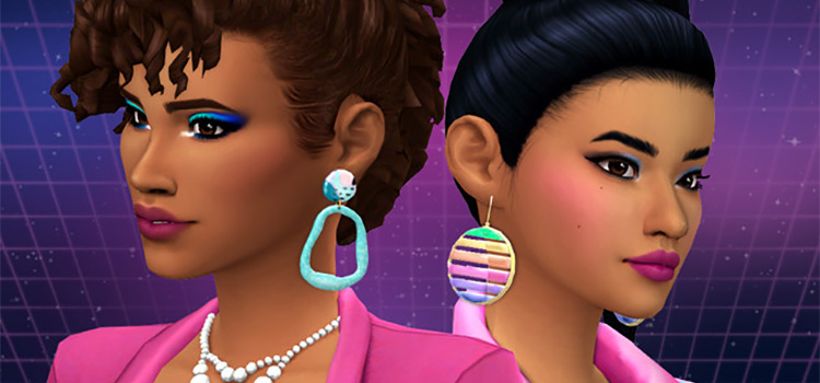 1980s-inspired Earrings CC for The Sims 4