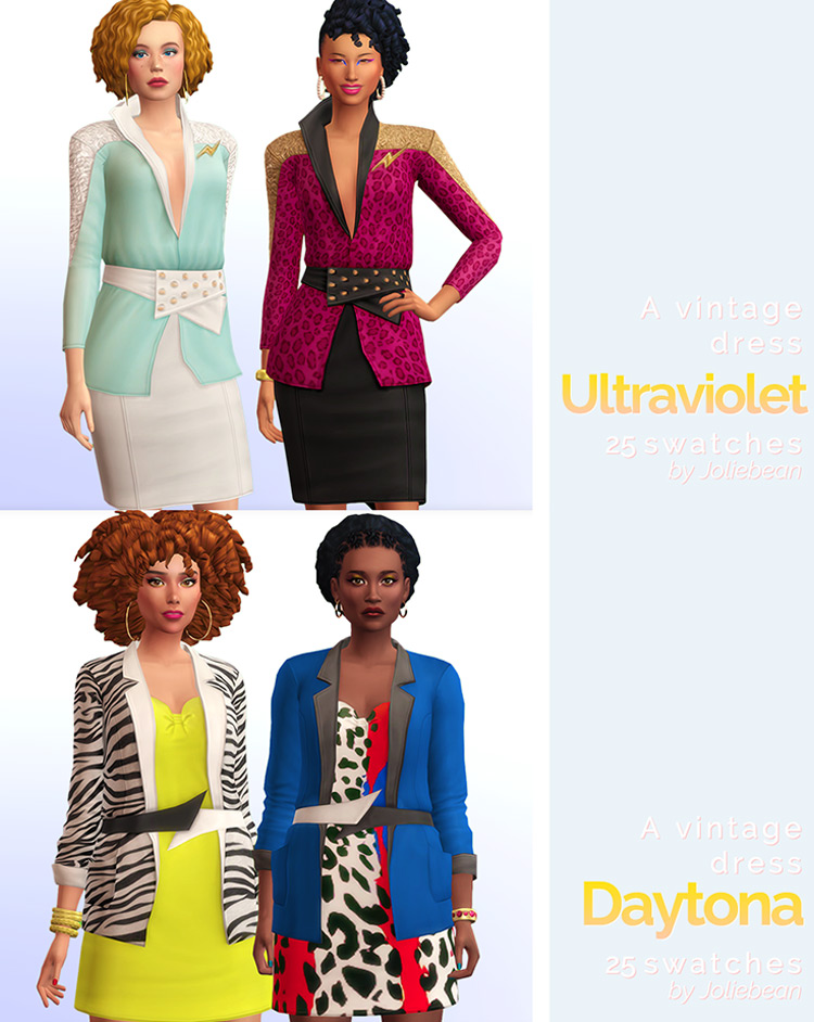 Ultraviolet and Daytona Dresses / Sims 4 CC