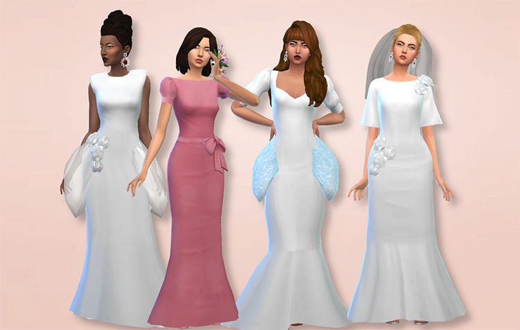 80s Wedding Dresses / Sims 4 CC