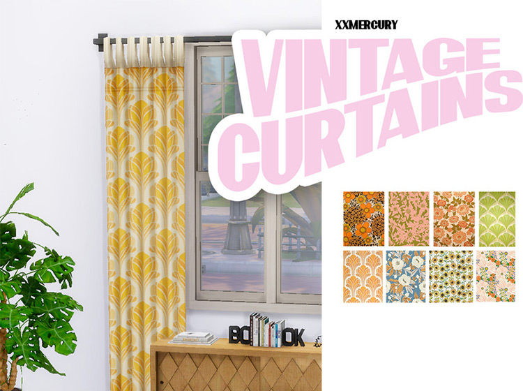 Vintage Curtains / Sims 4 CC