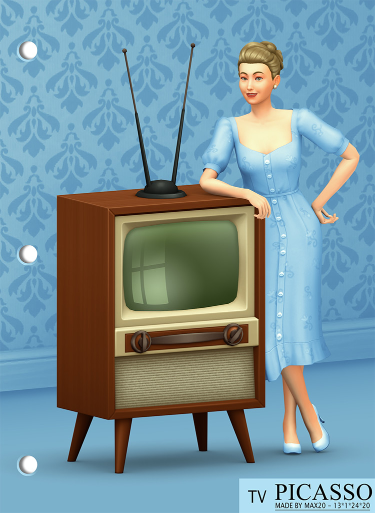 Picasso Retro TV / Sims 4 CC