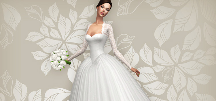 Cynthia 1 & 2 Alpha Wedding Dress (TS4 CC)