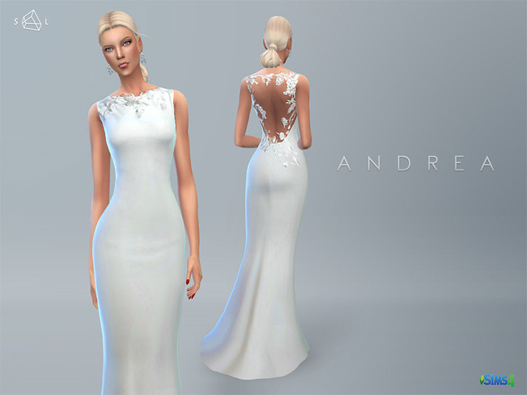 Wedding Dress ANDREA by SLYD / Sims 4 CC