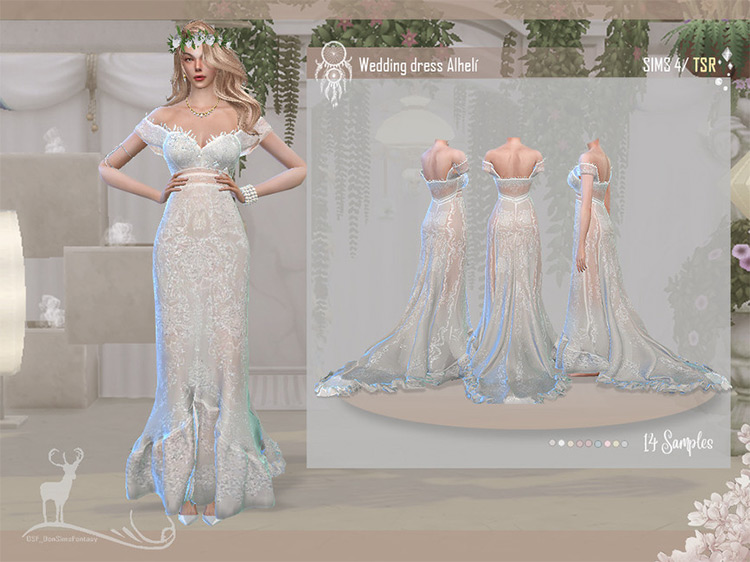 Wedding Dress Alheli by DanSimsFantasy / TS4 CC