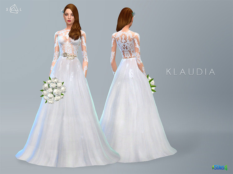 Lace Wedding Dress KLAUDIA by SLYD / TS4 CC