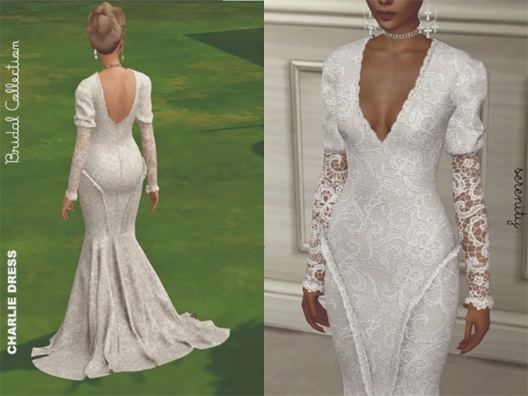Charlie Wedding Dress by serenity-cc / Sims 4 CC