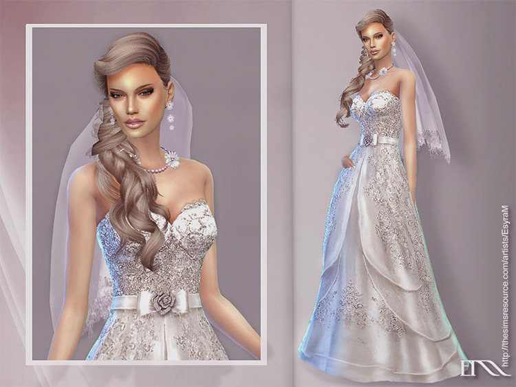 Vanya Wedding Dress by EsyraM / Sims 4 CC