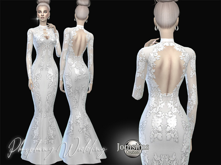 Phosphany Wedding Dress by jomsims / TS4 CC