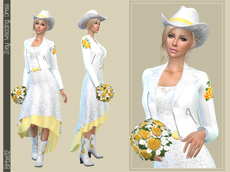 Zoey Wedding Dress by Birba32 / Sims 4 CC