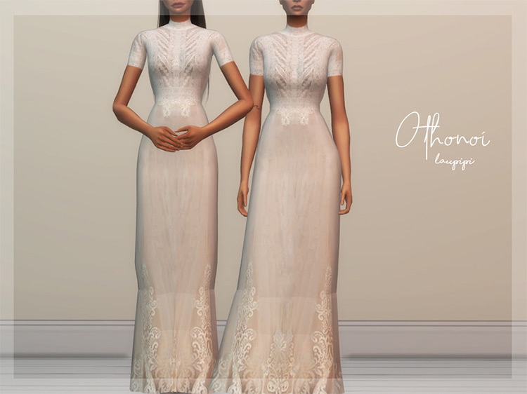 Othonoi Wedding Dress by laupipi / TS4 CC