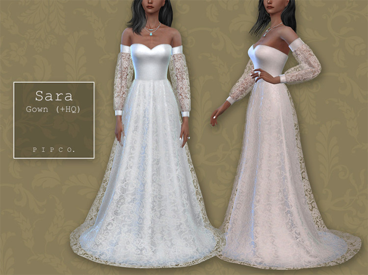 Bohemian Wedding – Sara Gown by Pipco / Sims 4 CC