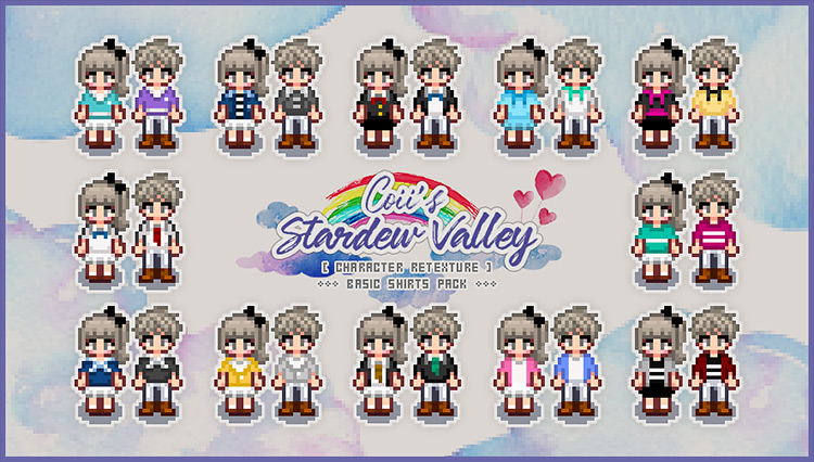 Basic Shirts Pack Stardew Valley mod screenshot
