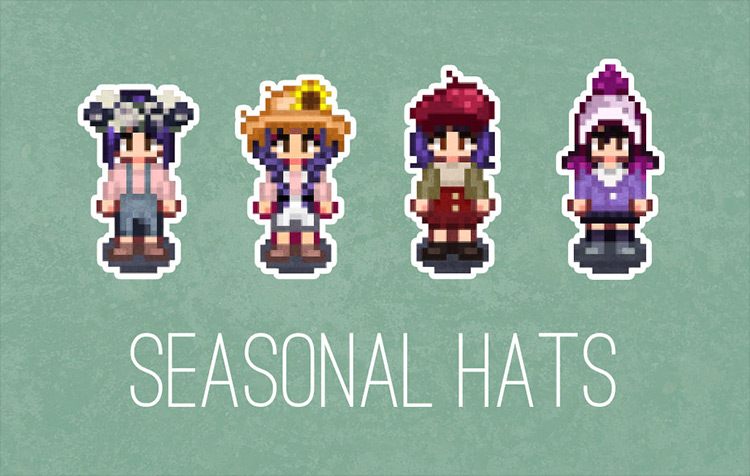 Seasonal Hats Stardew Valley mod screenshot