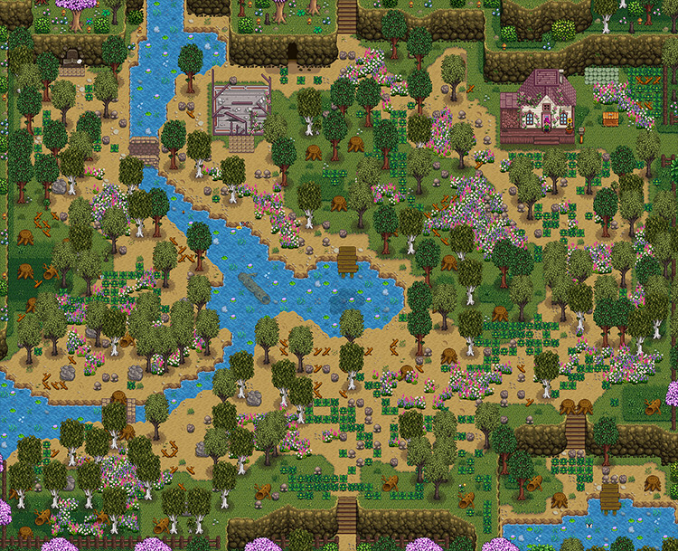 Riverbend Fishing Map mod for Stardew Valley
