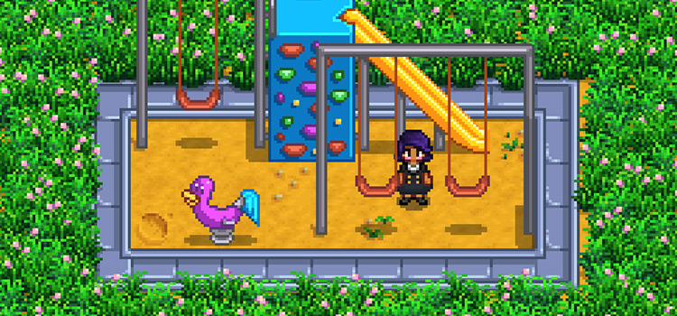 Kids playground furniture in Stardew Valley