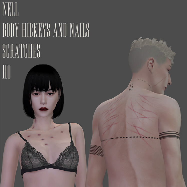 Body Hickeys and Nail Scratches Sims 4 CC