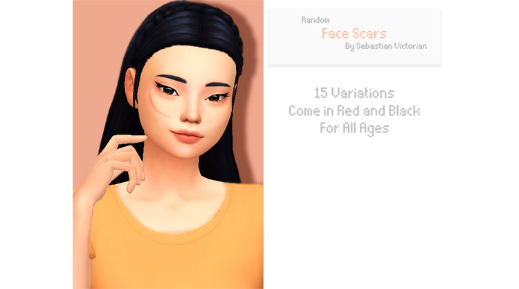 Face Scars - Sims 4 CC screenshot