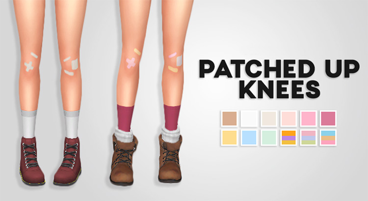 Patched Up Knees for Sims 4