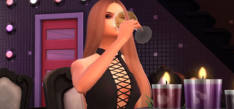 Sugar baby drinking martini - Sims 4 CC Screenshot