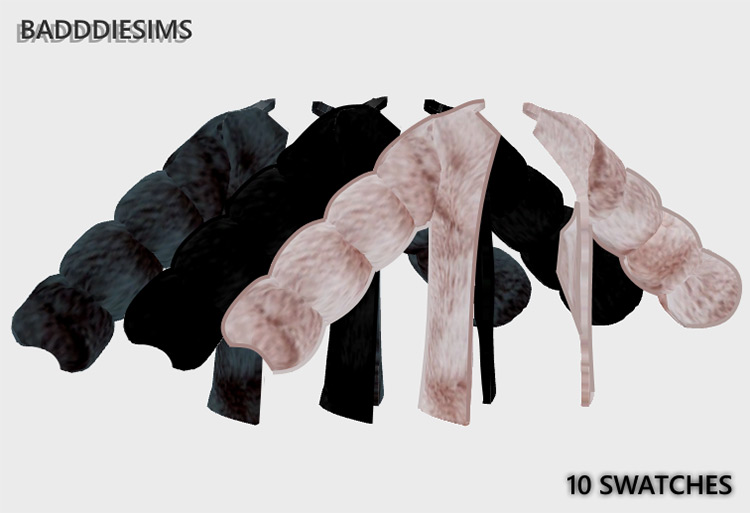Big Faux Fur Coat Accessory Sims 4 CC screenshot