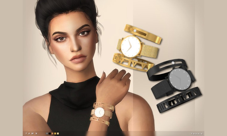 Fawn Watch And Bangles for Sims 4