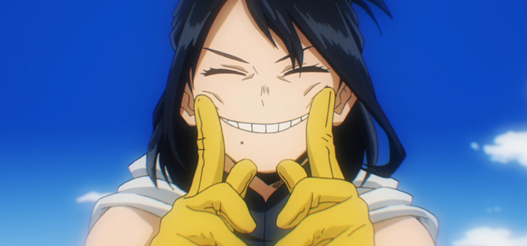 BNHA Screenshot of Momo smiling