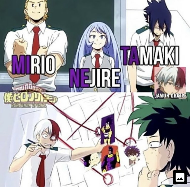 Mirio, Nejire, Tamaki, Pepe Silvia crossover BNHA meme