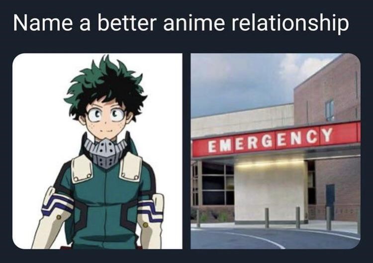 Name a better anime relationship: Izuku and a hospital meme