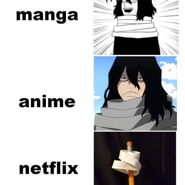 Manga, Anime, Netflix adaptation - Shōta Aizawa meme