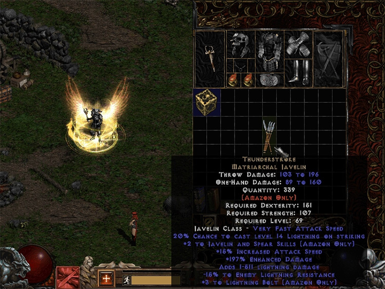 diablo 2 spirit of barbs stack with thorns