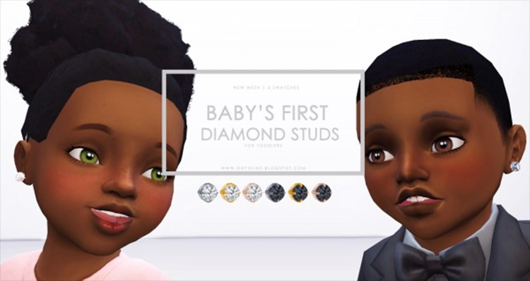 Baby’s First Diamond Studs CC for Sims 4