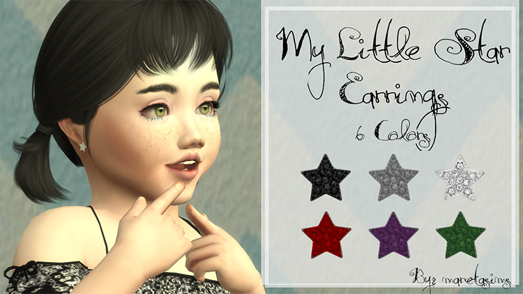 My Little Star Earrings Sims 4 CC