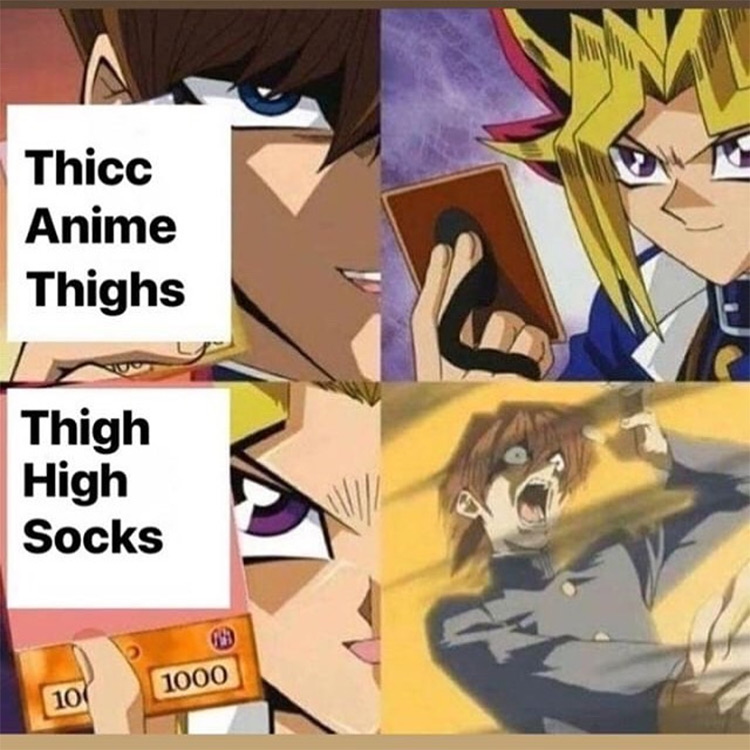 Thigh high socks YuGiOh joke meme