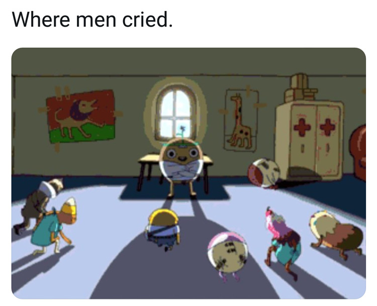 Where men cried Adventure Time meme