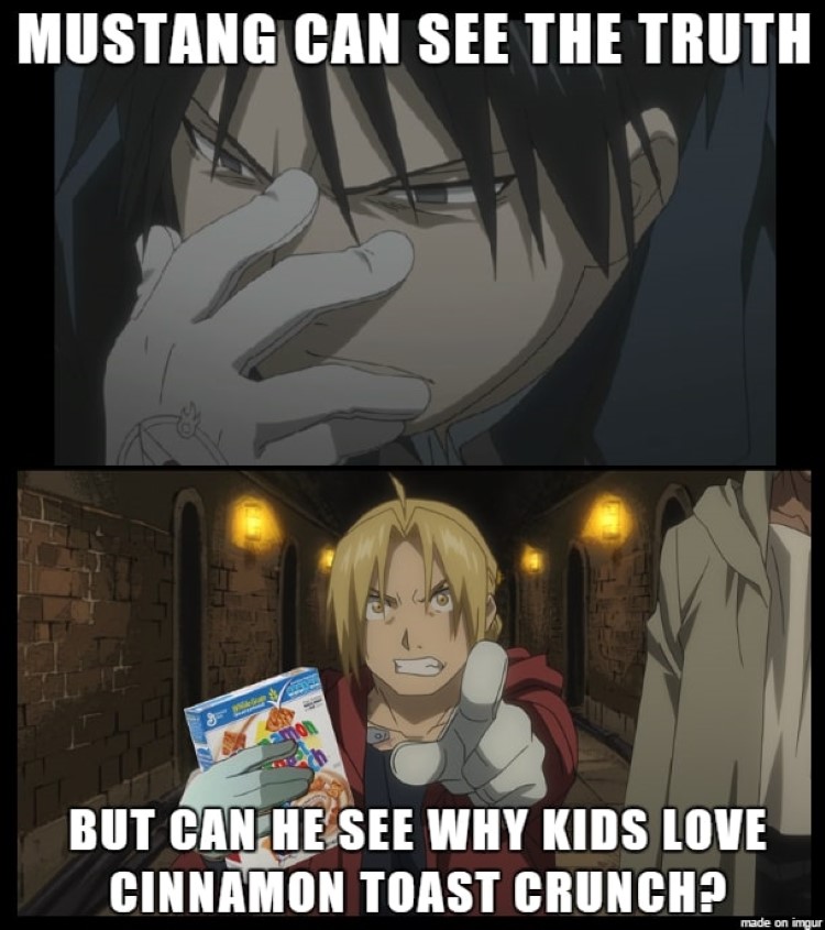 Mustang can see the truth, but can he see why kids love Cinnamon Toast Crunch meme?