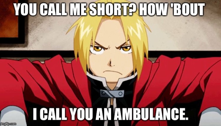 Call me short? How bout I call you an ambulance Ed Elric