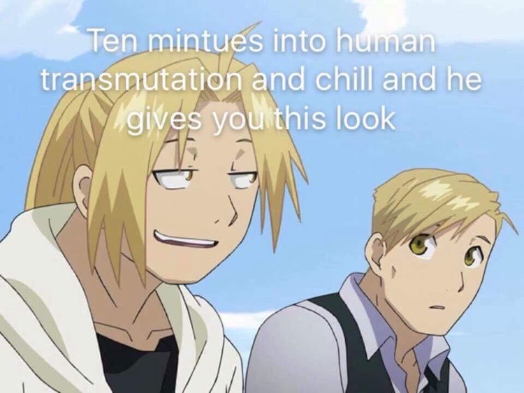 10 minutes into human transmutation and chill meme