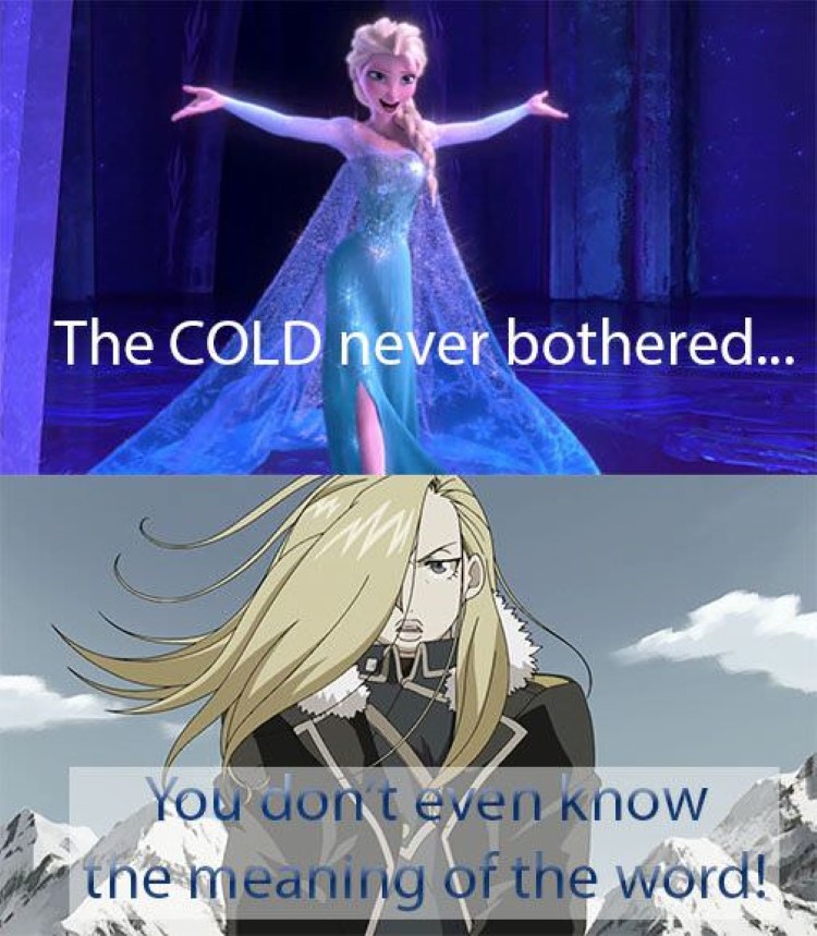 Frozen cold never bothered me meme