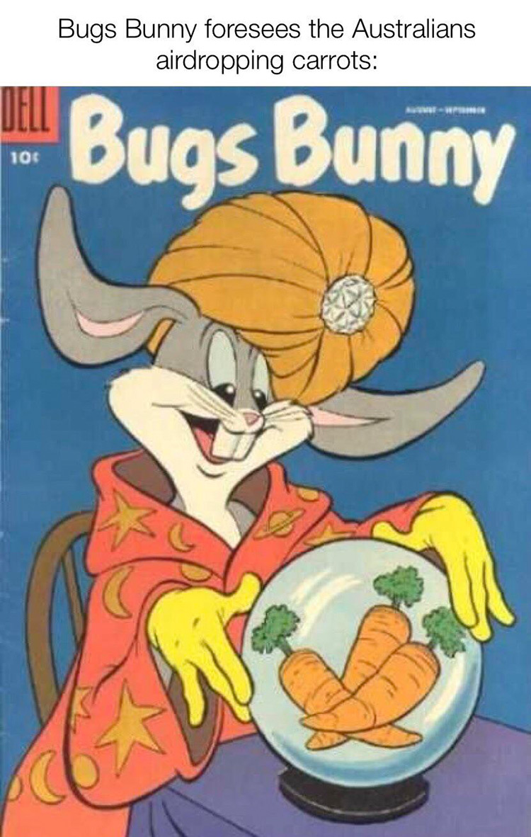Bugs Bunny australians and carrots