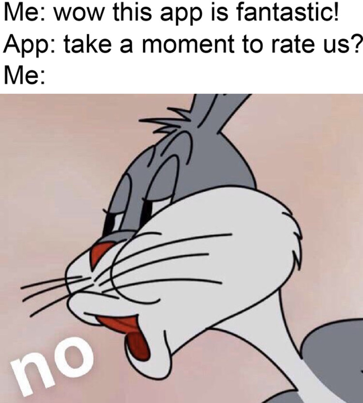 This app is fantastic, rate us? meme