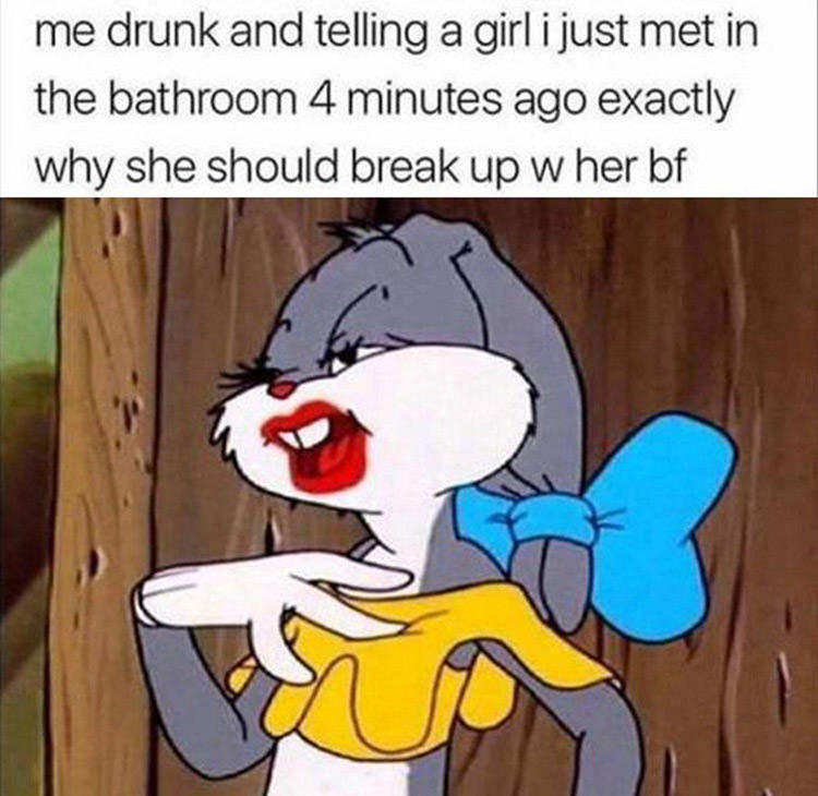 Bugs bunny telling girl I just met meme