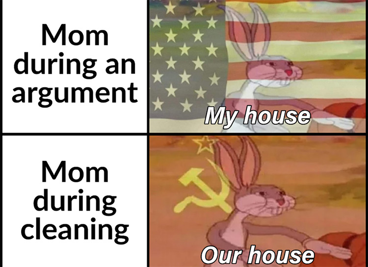 My house vs our house meme