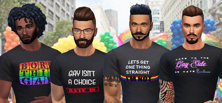 Sims 4 LGBT pride shirts CC