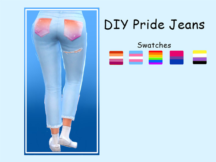 DIY Pride Jeans for Sims 4
